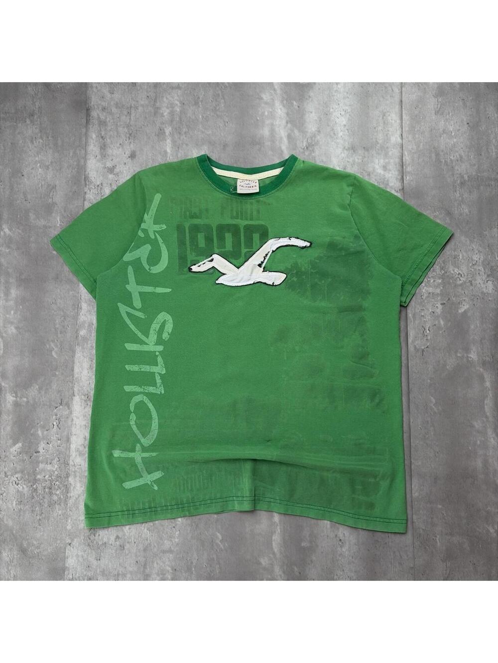 Y2K Green Hollister Surf Grunge Skater T-Shirt